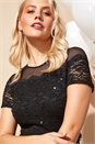 Black Lace Bodice Wide Leg Jumpsuit, Image 5 of 5