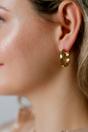 Gold Irregular Wave Oval Metal Hoop Earrings, Image 1 of 2