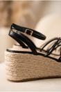 Black iKrush Black Olivia Womens Strappy Espadrille Platform Sandals, Image 5 of 8