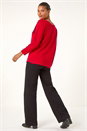 Red Stripe Colour Block Jumper, Image 3 of 5