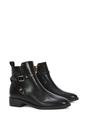 Black XY LONDON Black 'Mollie' Ankle Boots Buckle Strap Low Heel Chelsea, Image 3 of 7
