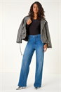 Blue Dusk Denim Stretch Wide Leg Jeans, Image 5 of 5
