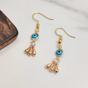 Silver Evil Eye Dangle Drop Earrings, Image 4 of 5