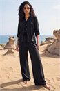 Black Crepe Elasticated Waist Trouser, Image 4 of 4