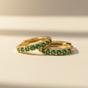 Green Emerald May Birthstone Small Huggie Hoop Earrings, Image 1 of 5