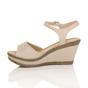 Natural AJVANI Natural High Wedge Heels Ankle Strap Cork Sandals, Image 3 of 6