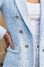 Light Blue  Textured Check Boucle Blazer Jacket, Image 4 of 4