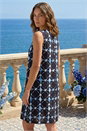 Navy  Petite Geometric Shift Dress, Image 3 of 4