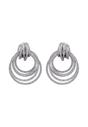 Silver Diva Tripple Layered Hoop Earrings, Image 1 of 5