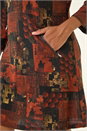 ORANGE Patchwork Print Shift Dress, Image 5 of 5