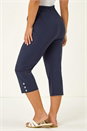 Navy  Petite Bengaline Cropped Stretch Trouser, Image 3 of 5
