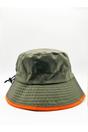 Green Nylon Bucket Hat With Contrast Trim And Drawstring In Moss, Image 1 of 4