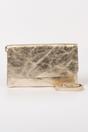 Gold Metallic Italian Leather Clutch Bag, Image 2 of 3