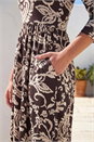 Stone Leaf Print Pocket Dress, Image 4 of 4