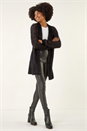 Black Fluffy Eyelash Knit Cardigan, Image 2 of 5