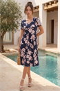 Navy  Petite Floral Dress, Image 2 of 4