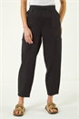 Black Petite Cotton Cargo Stretch Trousers , Image 4 of 5
