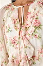 Cream  Floral Frill Midi Dress, Image 5 of 5