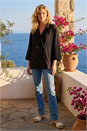 Black Relaxed Textured Blazer , Image 2 of 4