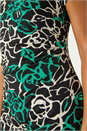 Green Floral Side Ruched Stretch Dress, Image 5 of 5