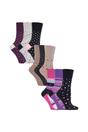Lilac 9 Pairs Cotton Patterned Non Elastic Socks, Image 1 of 5