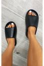 Black iKrush Black Lou Slip On Sandals, Image 2 of 8