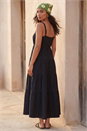 Black Strappy Tiered Maxi Dress, Image 3 of 4