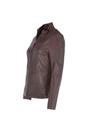 Brown Ashwood Leather Brown 'Isla' Real Leather Mandarin Collared Jacket, Image 3 of 5