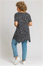 Black Curve Spot Print Hanky Hem Top, Image 2 of 4