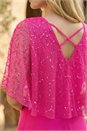 PINK Sequin Chiffon Wrap Maxi Dress, Image 4 of 4