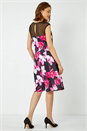 Cerise Premium Stretch Floral Mesh Dress, Image 3 of 5
