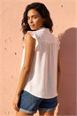 Cream  Frill Sleeve Blouse, Image 3 of 4