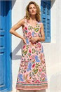 PINK Tropical Floral Midi Dress, Image 2 of 4