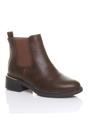 Brown Low Heel Elastic Chunky Sole Zip Ankle Chelsea Boots, Image 4 of 4