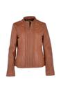 Tan Ashwood Leather Tan Real Leather Mandarin Collar Jacket, Image 2 of 5