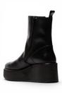 Black Womens Leather Ankle Boots-HEIJ271, Image 4 of 5