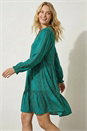 Green Dot Print Buttoned Dress, Image 5 of 6