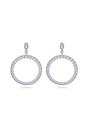 Silver Dazzling Hoop Drop Earrings, Image 1 of 4
