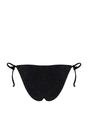 Black WOVCOR Black Glitter Tie Side Regular Waist Bikini Bottom with Adjustable Fit, Image 3 of 4
