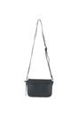 Black Flap Over Real Leather Crossbody Bag, Image 4 of 4