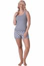 Grey Camille Lingerie Grey 100% Cotton Plain Sleeveless Top Pyjama, Image 1 of 5