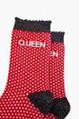 Red Queen Combed Cotton Glitter Socks, Image 2 of 4