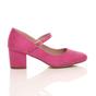 Fuchsia AJVANI Fuchsia Mid Block Heel Mary Jane Court Shoes, Image 2 of 6