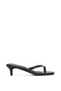 Black XY LONDON Black 'Violet' Slip On Flip Flop Kitten Heel Mule Heeled Sandals, Image 1 of 6