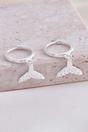 Silver Whale Tail Hoops Just For You Gift, Image 3 of 4