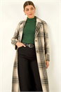 Ivory  Check Print Longline Coat, Image 2 of 7