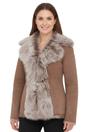 Taupe Sheepskin Toscana Merino Suede Jacket, Image 1 of 7