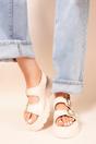 Black iKrush Black Zora Chunky Double Buckle Studded Platform Sandals, Image 3 of 3