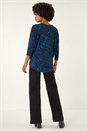 Blue Animal Print Stretch Top, Image 3 of 5