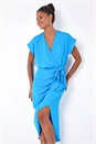 Blue Dusk Wrap Tie Detail Wrap Dress, Image 1 of 5